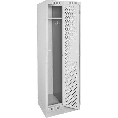 Clean Line Lockers, Bank of 2, 24" x 15" x 76", Steel, Grey, Rivet (Assembled), Perforated Rideout Tool & Machine Inc.