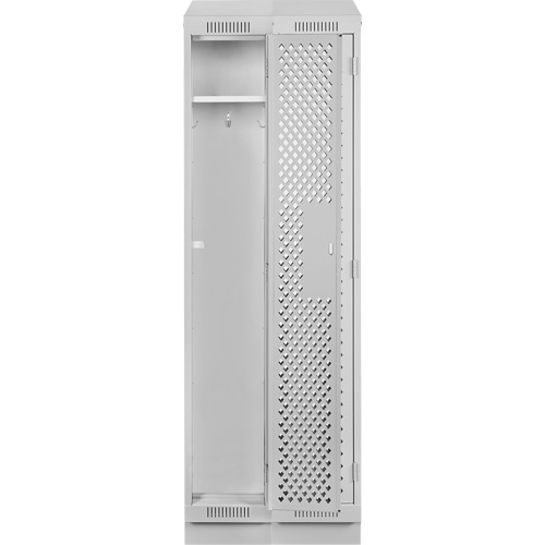 Clean Line Lockers, Bank of 2, 24" x 12" x 82", Steel, Grey, Rivet (Assembled), Perforated Rideout Tool & Machine Inc.