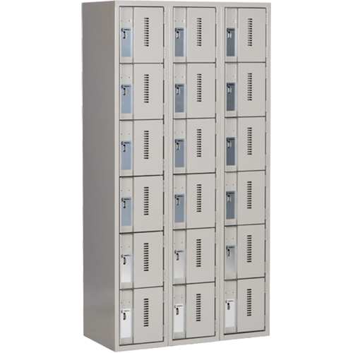 Casiers robustes Concorde, 6 niveaux, Bloc de 3, 36" x 18" x 72", Acier, Gris, Soud&eacute; (assembl&eacute;) Rideout Tool & Machine Inc.
