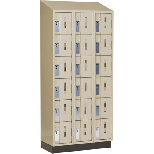 Concorde Heavy-Duty Lockers, 6 -tier, Bank of 3, 36" x 18" x 82", Steel, Beige, Welded (Assembled) Rideout Tool & Machine Inc.