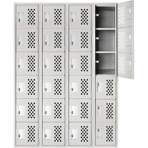 Clean Line Lockerettes, 6 -tier, Bank of 4, 18" x 72" x 12", Steel Rideout Tool & Machine Inc.