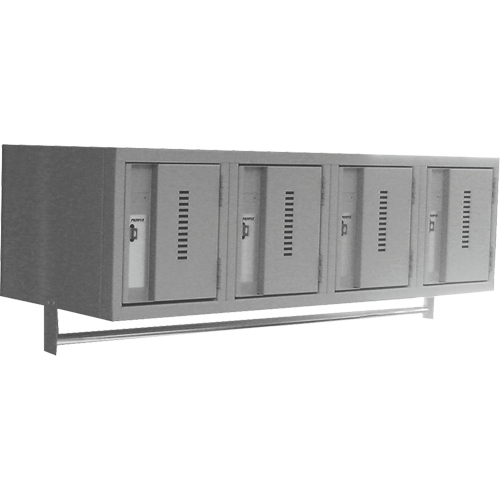 Wall Hung Lockers - Heavy Duty, Bank of 4, 18" x 12" x 12", Steel Rideout Tool & Machine Inc.
