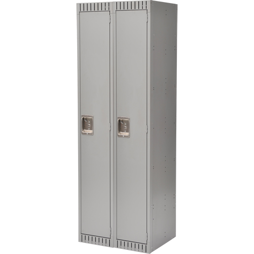 Lockers, Bank of 2, 24" x 18" x 72", Steel, Grey, Knocked Down Rideout Tool & Machine Inc.
