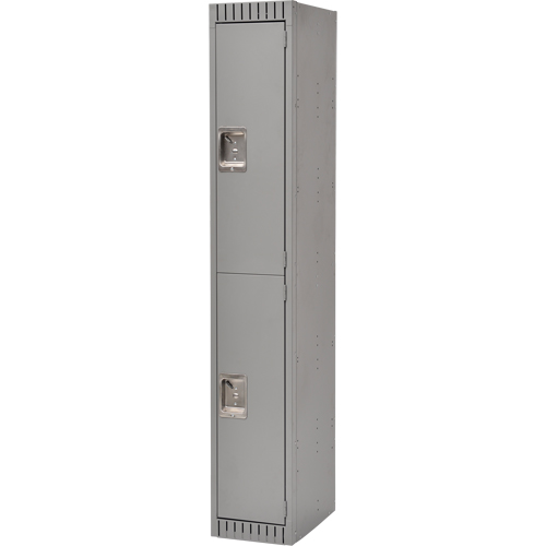 Lockers, 2 -tier, 12" x 18" x 72", Steel, Grey, Rivet (Assembled) Rideout Tool & Machine Inc.
