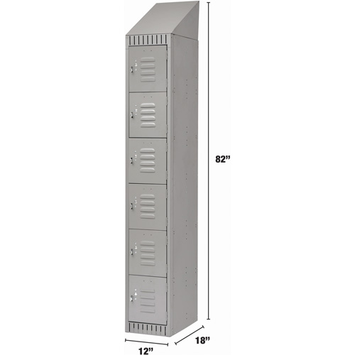 Casiers, 6 niveaux, 12" x 18" x 82", Acier, Gris, D&eacute;mont&eacute; Rideout Tool & Machine Inc.