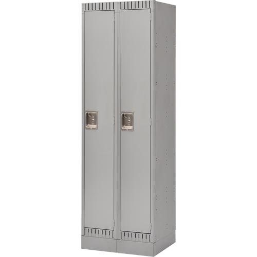 Assembled Lockers, Bank of 2, 24" x 18" x 72", Steel, Grey, Rivet (Assembled) Rideout Tool & Machine Inc.