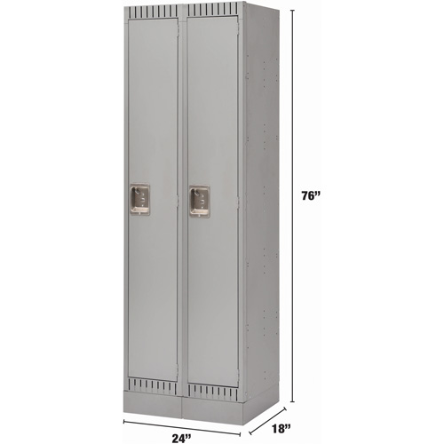 Lockers, Bank of 2, 24" x 18" x 76", Steel, Grey, Knocked Down Rideout Tool & Machine Inc.