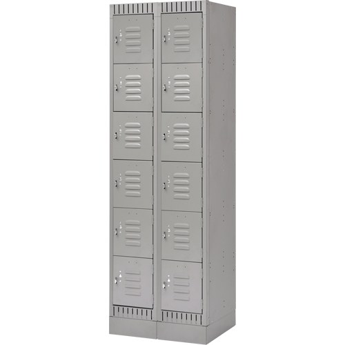 Casiers, 6 niveaux, Bloc de 2, 24" x 18" x 76", Acier, Gris, D&eacute;mont&eacute; Rideout Tool & Machine Inc.