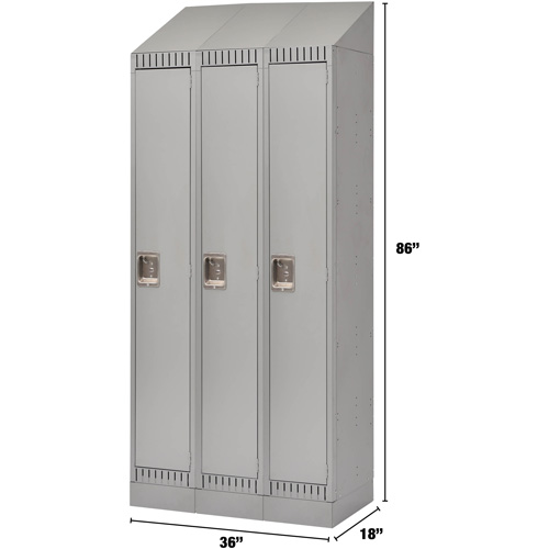 Casiers, Bloc de 3, 36" x 18" x 86", Acier, Gris, D&eacute;mont&eacute; Rideout Tool & Machine Inc.