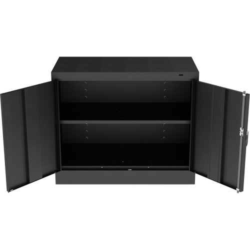 Standard Desk-High Cabinet, Steel, 30" H x 36" W x 18" D, Black Rideout Tool & Machine Inc.