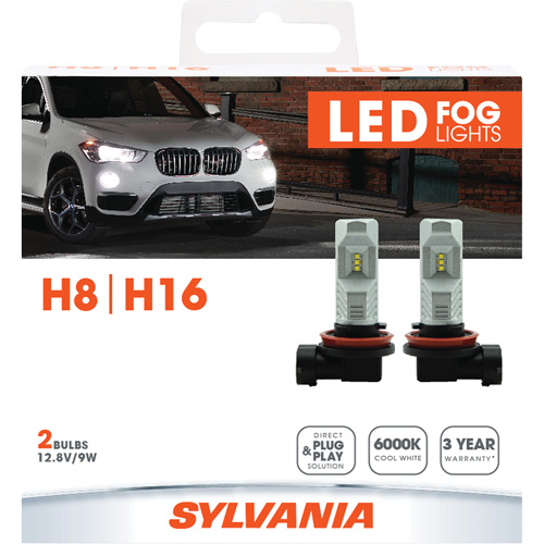 H8 Headlight Bulb, LED, 12.8 W/9 W, White Rideout Tool & Machine Inc.