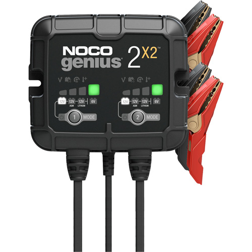 Genius&reg; 2X2 2-Bank, 4-Amp Battery Charger Rideout Tool & Machine Inc.