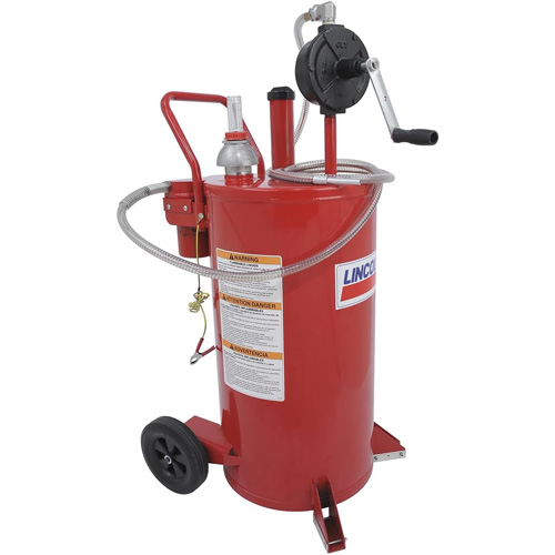 Chariot &agrave; carburant en acier de 25 gallons avec pompe rotative bidirectionnelle et filtre Rideout Tool & Machine Inc.
