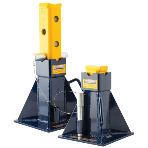 Chandelles de support pour v&eacute;hicule, Tige verrouillable, Capacit&eacute; de 25 tonnes Rideout Tool & Machine Inc.