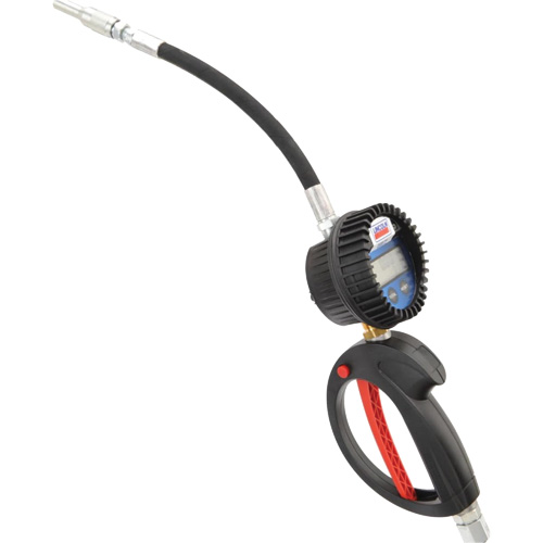 D&eacute;bitm&egrave;tre &eacute;lectronique de lubrifiant avec rallonge flexible &agrave; 90° Rideout Tool & Machine Inc.