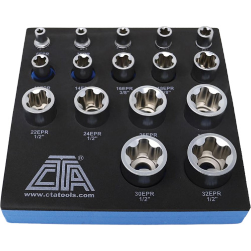 5-Point EPR Torx Socket Set, 16 Pieces, 1/4"/3/8"/1/2" Drive Size Rideout Tool & Machine Inc.