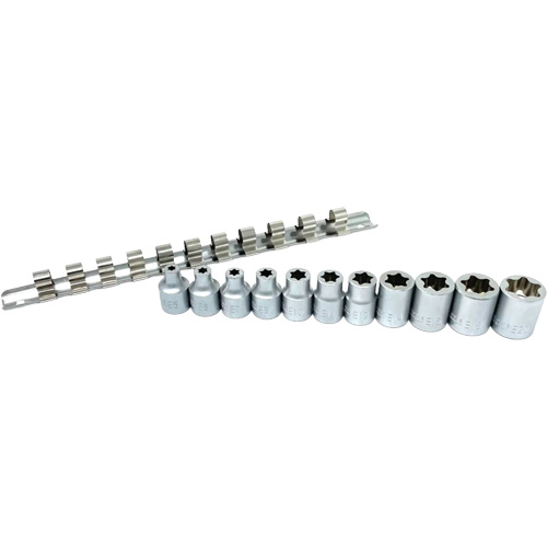 Flat-Cut E-"Star" Socket Set, 11 Pieces, 3/8" Drive Size Rideout Tool & Machine Inc.