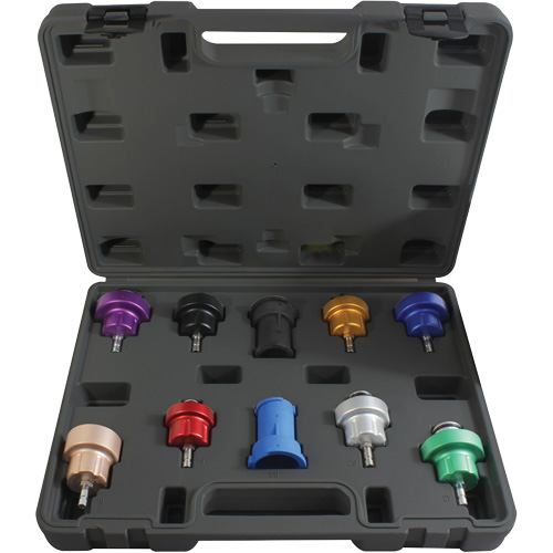 10-Piece Cooling System Pressure Test Adapter Kit Rideout Tool & Machine Inc.
