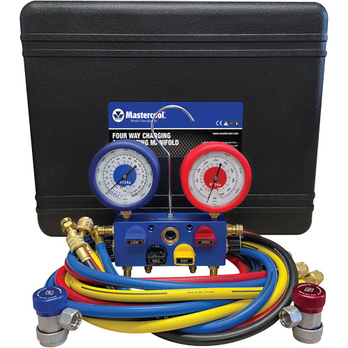 R134A 4-Way Aluminum Manifold Gauge Set Rideout Tool & Machine Inc.