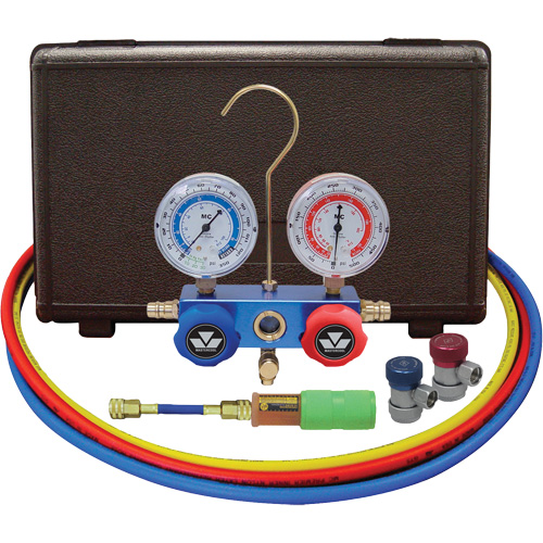 Automotive Manifold Gauge Set with Mini Dye Injector & Manual Couplers Rideout Tool & Machine Inc.