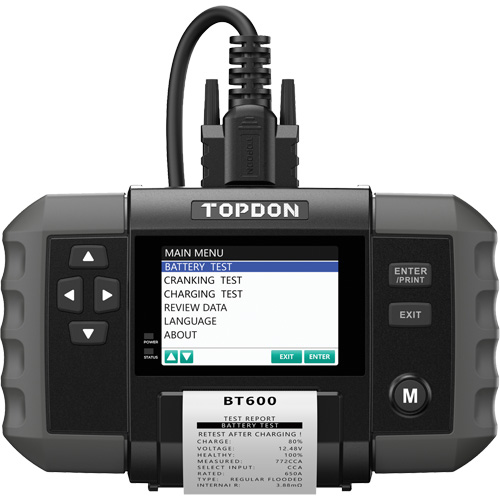 BT600 12V Battery & 12V/24V System Tester with Built-in Printer Rideout Tool & Machine Inc.