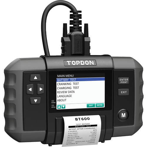 BT600 12V Battery & 12V/24V System Tester with Built-in Printer Rideout Tool & Machine Inc.