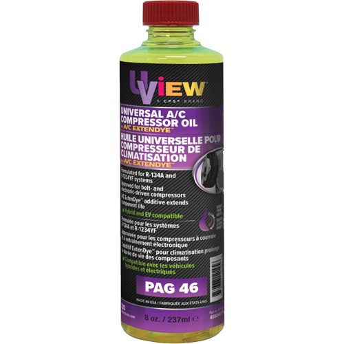 Huile universelle PAG 46 avec ExtenDye pour syst&egrave;me de climatisation, 237 ml, Bouteille Rideout Tool & Machine Inc.