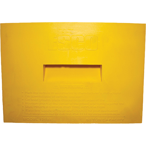 Wheel Chock, Polyurethane, Yellow, 15-1/4" W x 12-1/8" D x 10-3/4" H Rideout Tool & Machine Inc.