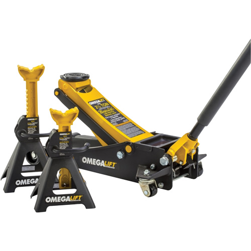 Ensemble cric datelier Magic Lift et chandelles, 3 tonne(s)/2,5 tonne(s) Capacit&eacute;, 3-7/20" Abaiss&eacute;e, 19-3/10" &eacute;lev&eacute;e, Hydraulique &agrave; main Rideout Tool & Machine Inc.
