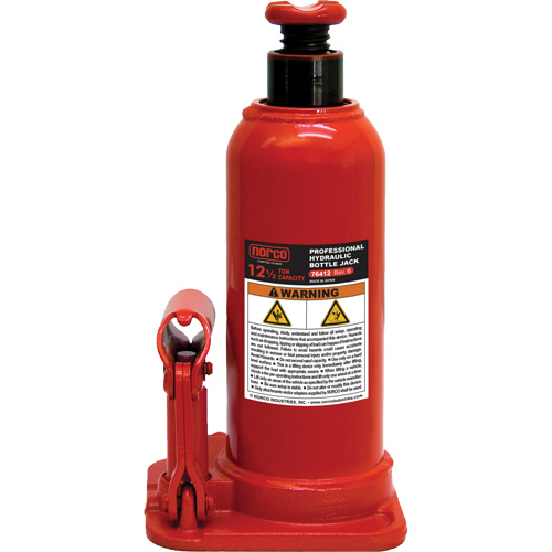 Bottle Jack with Gauge Hole, 12.5 Ton(s), 18-89/100" Raised Height Rideout Tool & Machine Inc.