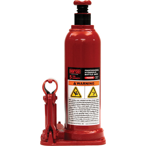 Professional Hydraulic Bottle Jack, 5 Ton(s), 18-7/8" Raised Height Rideout Tool & Machine Inc.