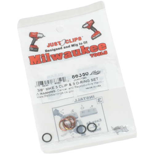 Jeu de clips et joints toriques de 3/8 po pour Milwaukee Rideout Tool & Machine Inc.