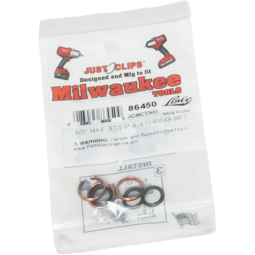 Jeu de clips et joints toriques de 1/2 po pour Milwaukee Rideout Tool & Machine Inc.