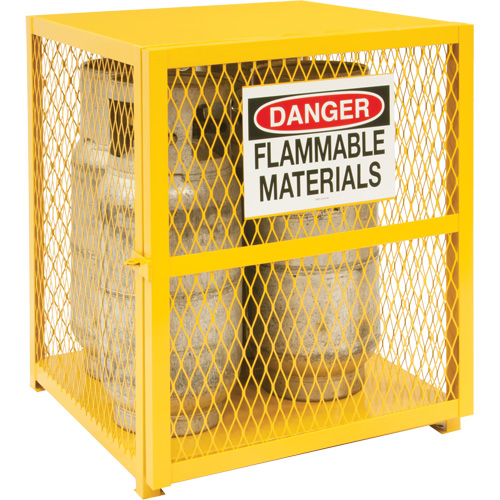 Gas Cylinder Storage Cabinet, 4 Cylinder Capacity, 30" W x 30" D x 35" H, Yellow Rideout Tool & Machine Inc.
