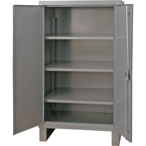Extra Heavy-Duty Cabinet, Steel, 3 Shelves, 66" H x 48" W x 24" D, Grey Rideout Tool & Machine Inc.