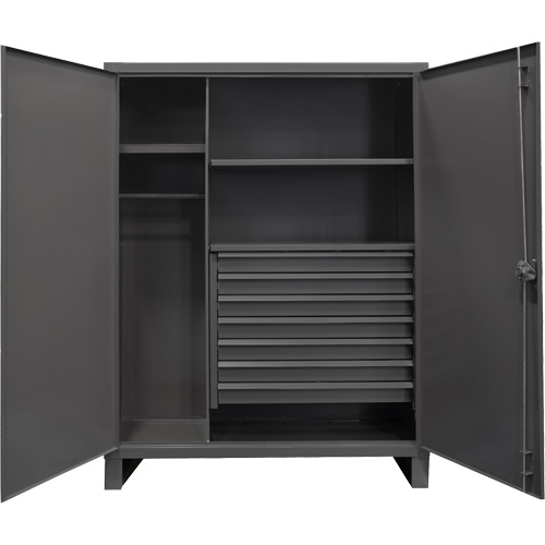 Extra Heavy-Duty Wardrobe Cabinet, Steel, 48" W x 24" D x 78" H, Grey Rideout Tool & Machine Inc.