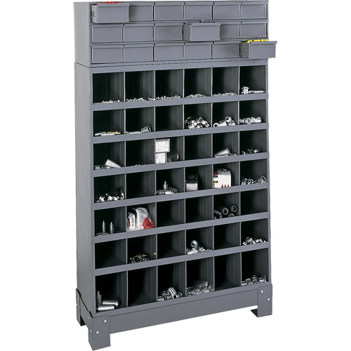 Unit&eacute; de stockage modulaire pour petites pi&egrave;ces, Acier, 18 tiroirs, 33-3/4" x 12-1/4" x 58-5/8", Gris Rideout Tool & Machine Inc.