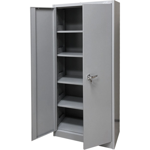 Storage Cabinet, Steel, 4 Shelves, 66" H x 30" W x 15" D, Grey Rideout Tool & Machine Inc.