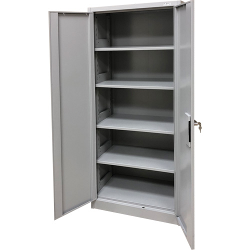 Storage Cabinet, Steel, 4 Shelves, 66" H x 30" W x 15" D, Grey Rideout Tool & Machine Inc.