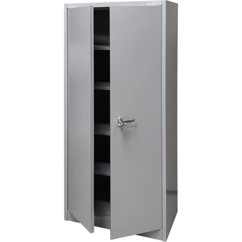 Storage Cabinet, Steel, 4 Shelves, 66" H x 30" W x 15" D, Grey Rideout Tool & Machine Inc.