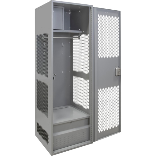 Casier pour &eacute;quipement avec porte, Acier, 24" la x 24" p x 72" h, Gris Rideout Tool & Machine Inc.