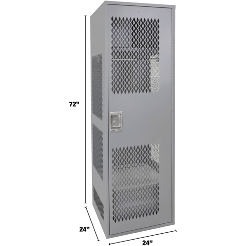 Casier pour &eacute;quipement avec porte, Acier, 24" la x 24" p x 72" h, Gris Rideout Tool & Machine Inc.