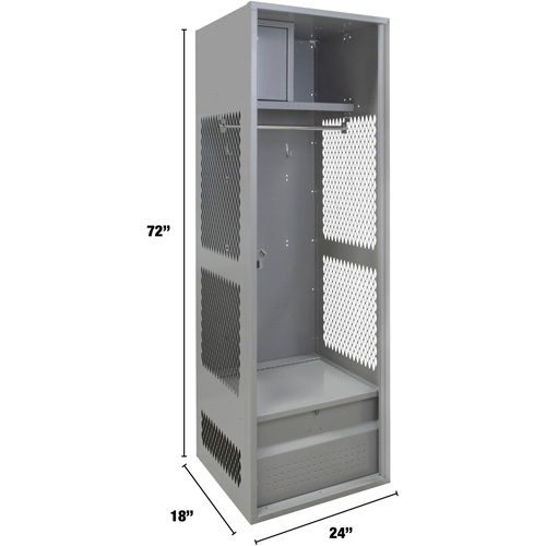 Casier pour &eacute;quipement, Acier, 24" la x 18" p x 72" h, Gris Rideout Tool & Machine Inc.
