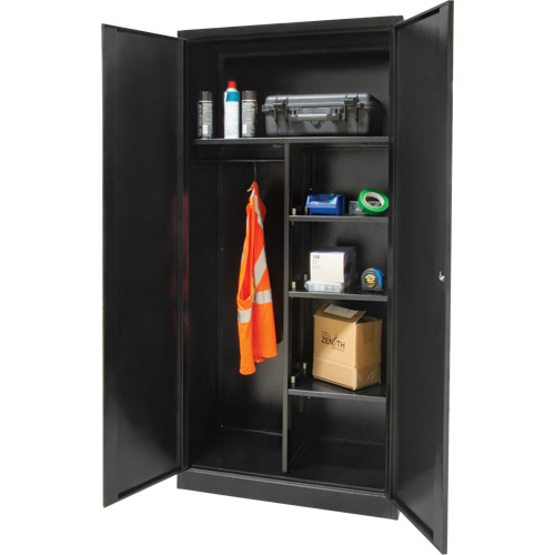 Combination Storage Cabinet, 36" W x 18" D x 72" H, Black Rideout Tool & Machine Inc.