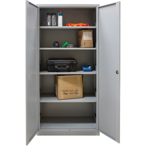 Hi-Boy Storage Cabinet, Steel, 4 Shelves, 72" H x 36" W x 18" D, Grey Rideout Tool & Machine Inc.
