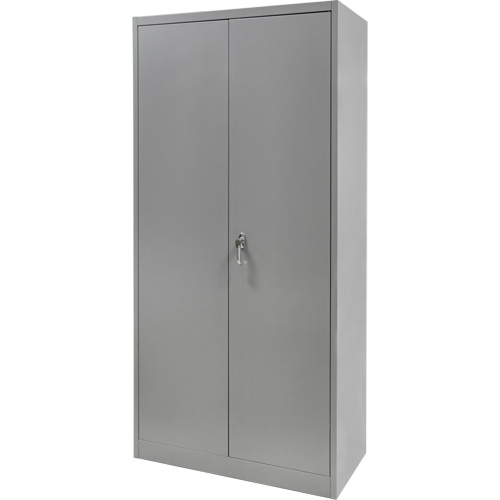 Wardrobe Storage Cabinet, Steel, 36" W x 18" D x 72" H, Grey Rideout Tool & Machine Inc.