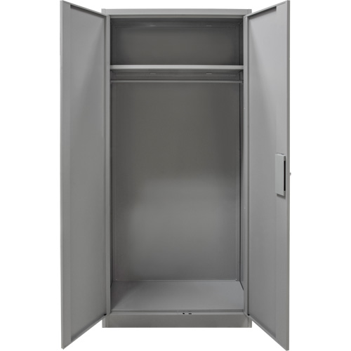 Wardrobe Storage Cabinet, Steel, 36" W x 18" D x 72" H, Grey Rideout Tool & Machine Inc.