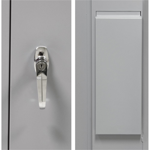 Wardrobe Storage Cabinet, Steel, 36" W x 18" D x 72" H, Grey Rideout Tool & Machine Inc.