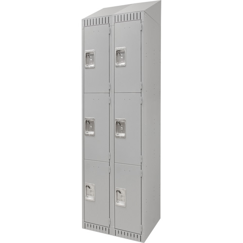 Casiers, 3 niveaux, Bloc de 2, 24" x 18" x 82", Acier, Gris, D&eacute;mont&eacute; Rideout Tool & Machine Inc.