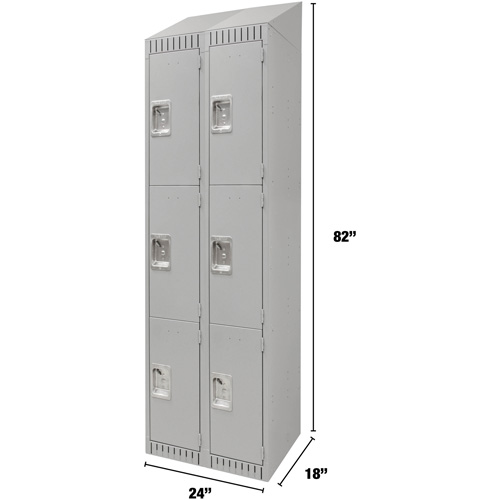 Casiers, 3 niveaux, Bloc de 2, 24" x 18" x 82", Acier, Gris, D&eacute;mont&eacute; Rideout Tool & Machine Inc.